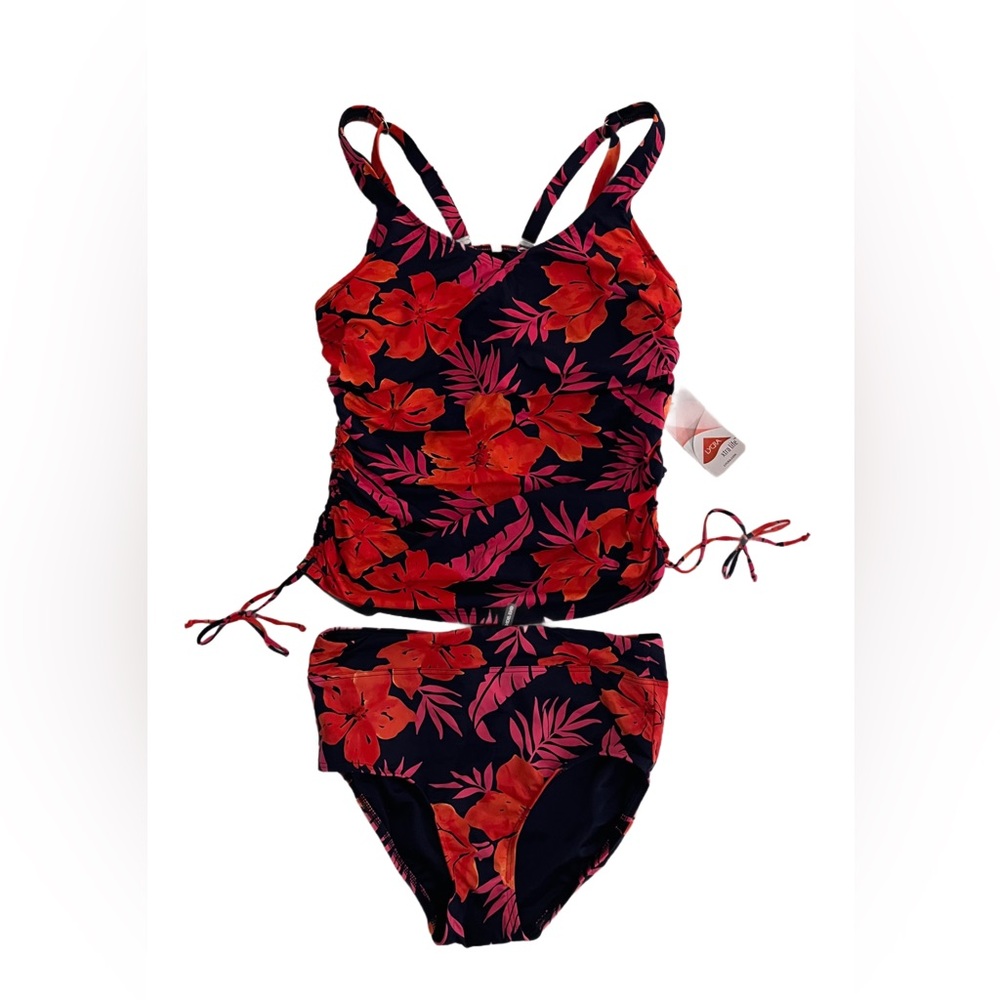 NWT Lands' End Floral Tankini Swimsuit.
